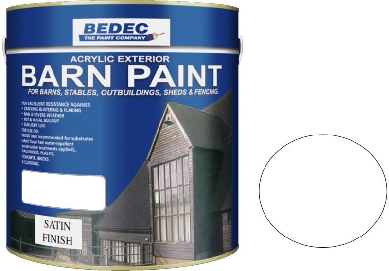 BEDEC SATIN BARN PAINT 2.5l WHITE BEDE2AV0002/40