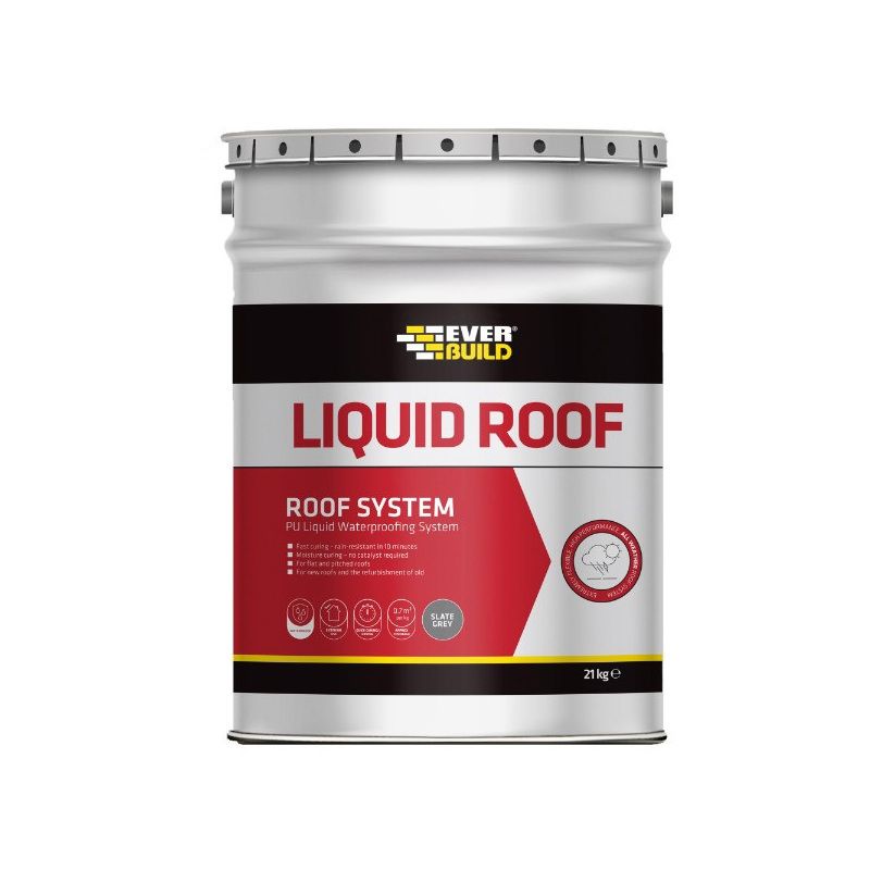 Everbuild Aquaseal Liquid Roof 21Kg Grey AQLIQRFGY21