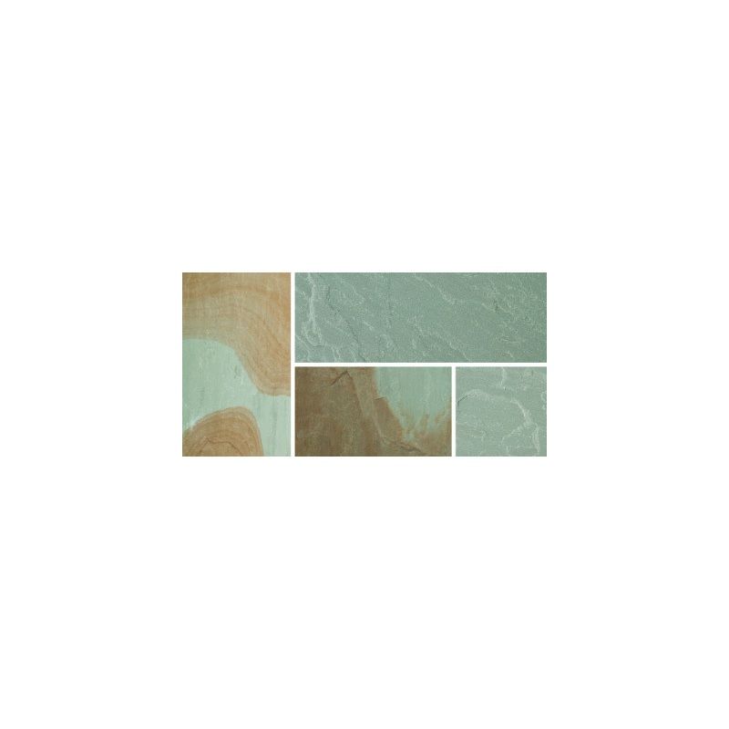 BRADSTONE BLENDED NATURAL SANDSTONE PAVING PATIO KIT 19.52m2 RUSTIC GREY 21605
