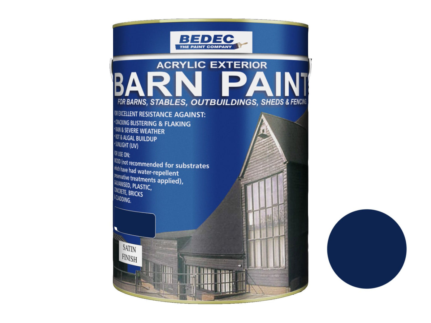 BEDEC SATIN BARN PAINT 5l DEEP BLUE BEDE2AV2011/46
