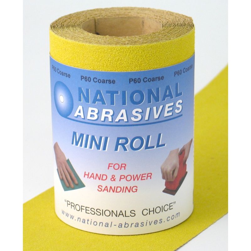 000122 YELLOW A/OX SANDPAPER 5m x 115mm 120 GRIT