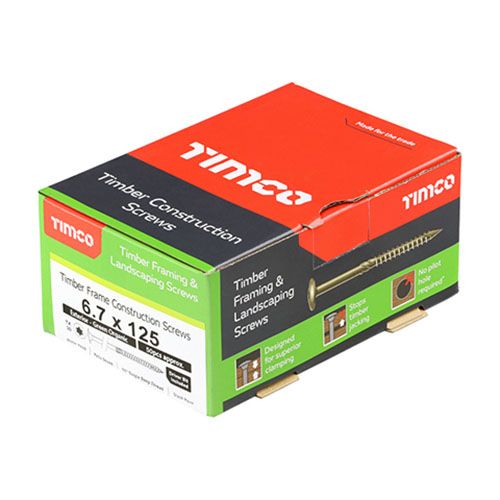 TIMCO INDEX SCREW WAFER HEAD 6.7 x 125mm (BOX 50) GREEN 125INW