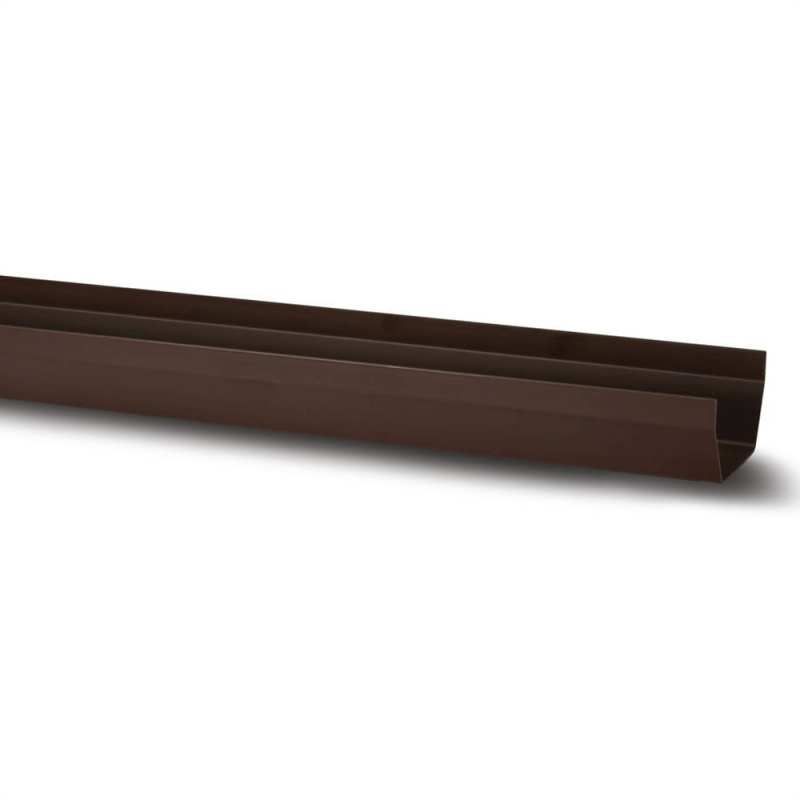 POLYPIPE RAINWATER SQUARE GUTTER 112mm x 4m RS201BR BROWN