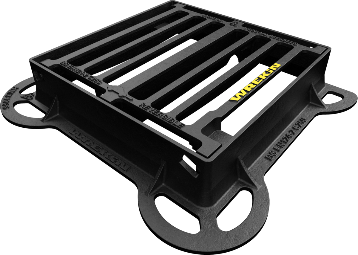 WREKIN (A103) 335 x 330 x 75mm D/IRON CAPTIVE HINGED GRATE & FRAME C250 DGH0C3/3333/K