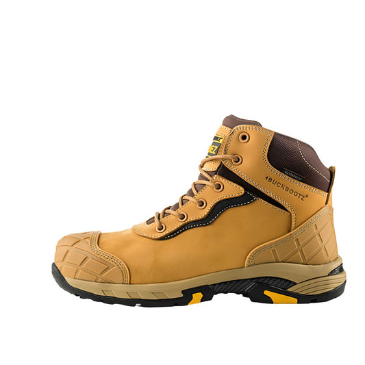 BUCKBOOTZ BLITZHY WATERPROOF TRADE SAFETY BOOTS SIZE 10 HONEY