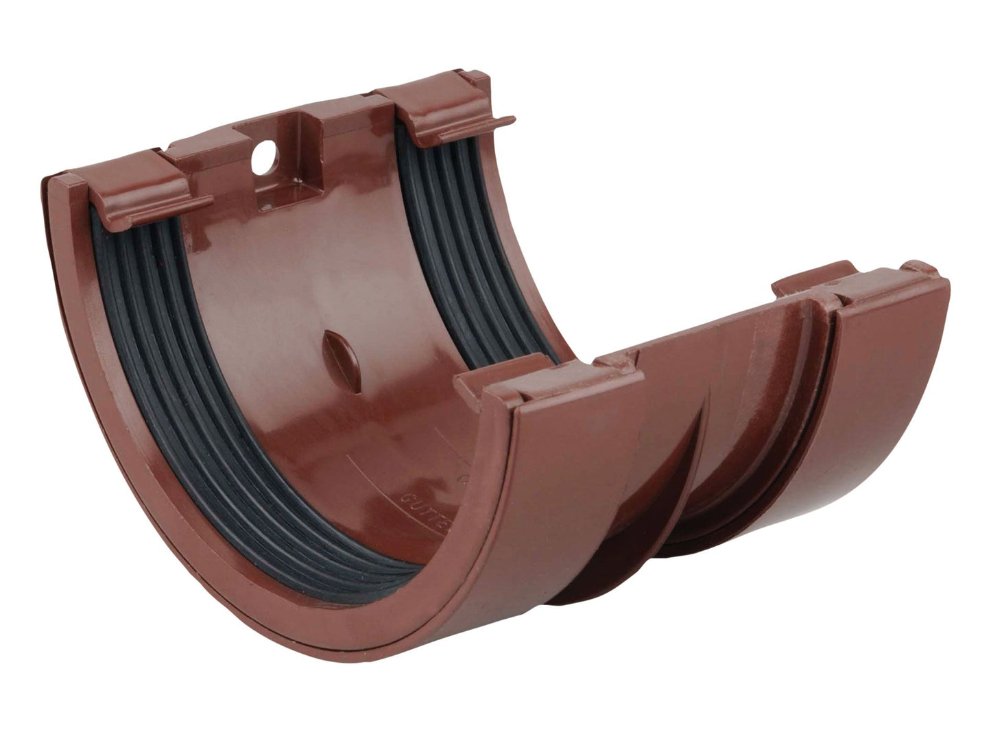 OSMA 0T005 ROUND PVCU GUTTER JOINTING BRACKET 112mm 0T005N BROWN