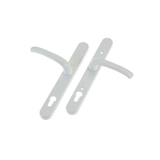 DUFFELLS YALE ADJUSTABLE LEVER UPVC DOOR HANDLES 92mm PZ SPRUNG 196-252mm CENTRE WHITE YHMLLW