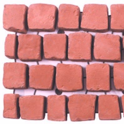 BRADSTONE CARPET STONES COBBLES STRAIGHT 1200 x 400 x 40mm RUSTIC RED 6212