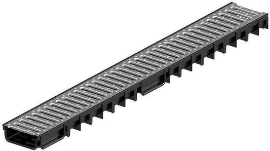 ACO EASYLINE H50 BLACK DRAINAGE CHANNEL GALVANISED STEEL GRATING 1000mm A15 330008