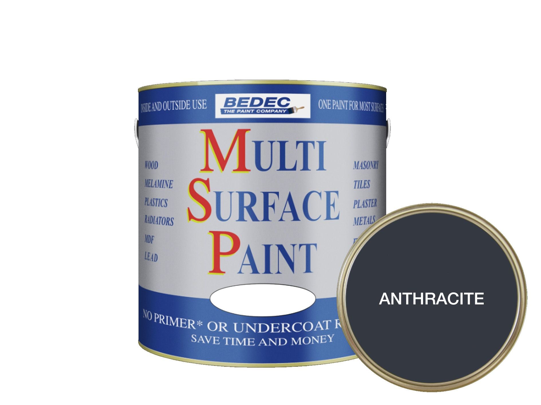 BEDEC SOFT GLOSS MULTI SURFACE PAINT 2.5l ANTHRACITE BEDE2KAA017/70