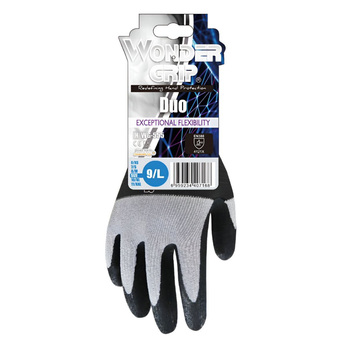 WONDER GRIP DUO NITRILE PALM PRECISION GLOVES EXTRA LARGE WG555101