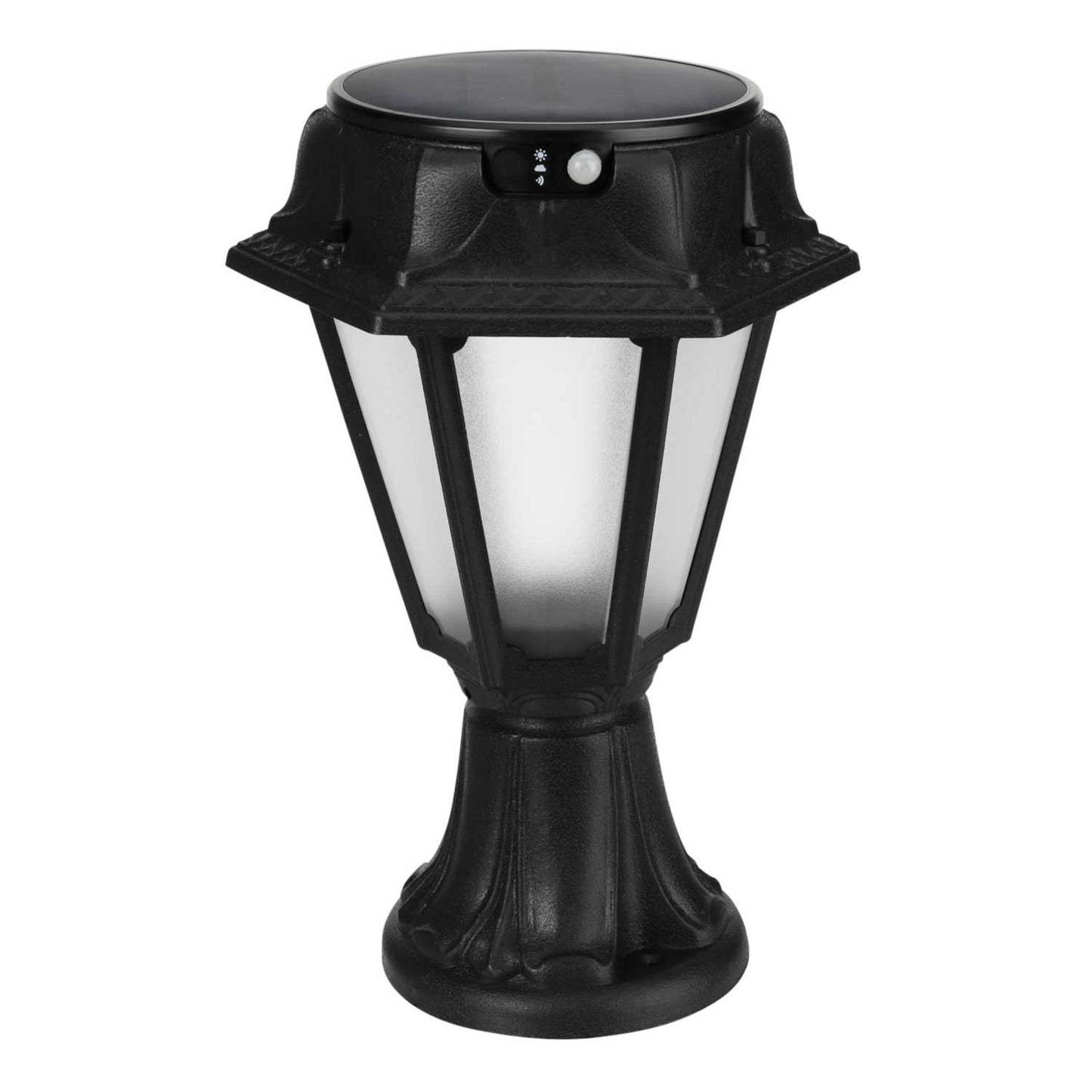Fumagalli Rosetta MiniLot 280lm LED Colour Selectable Solar Pedestal Lantern Black