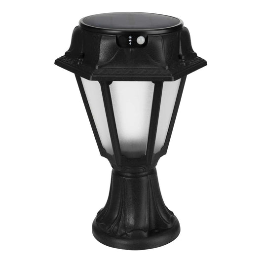 Fumagalli Rosetta MiniLot 280lm LED Colour Selectable Solar Pedestal Lantern Black