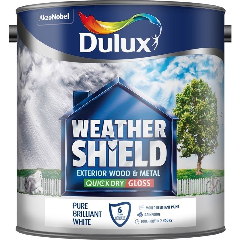 DULUX RETAIL WEATHERSHIELD QD GLOSS 2.5l BRILLIANT WHITE 5122150