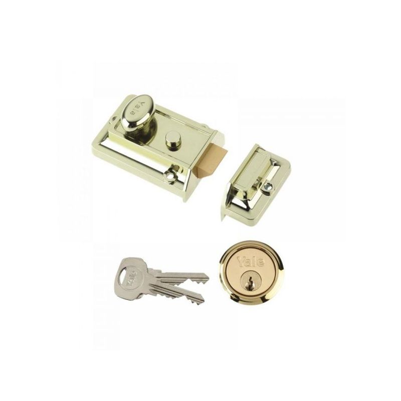 YALE TRAD NIGHTLATCH BRASS P-77-ENB-PB-60
