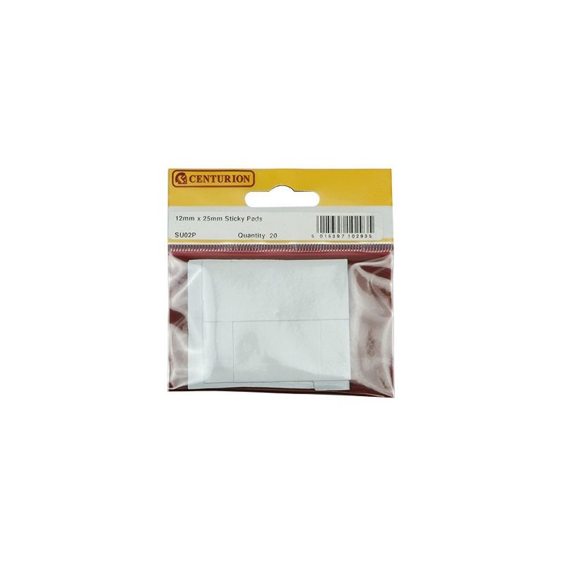 CENTURION SU02P PACK OF 2 DOUBLE SIDED STICKY PADS 12 x 25mm