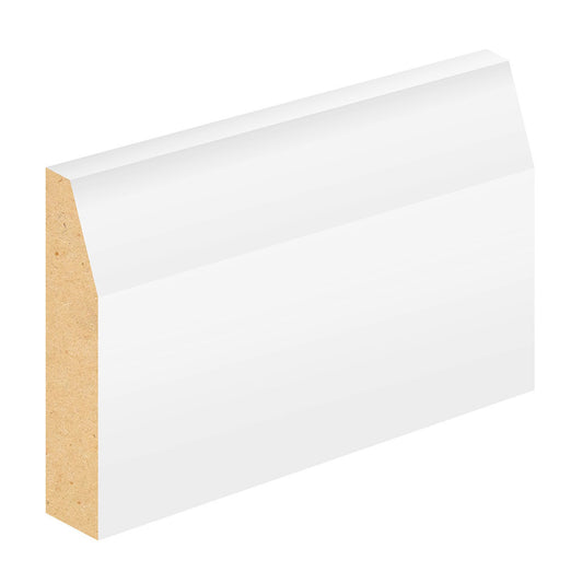 JDT 18 x 144mm SILKTRIM MDF 10mm CHAMFER PROFILE 18 SKIRTING PER MTR FSC