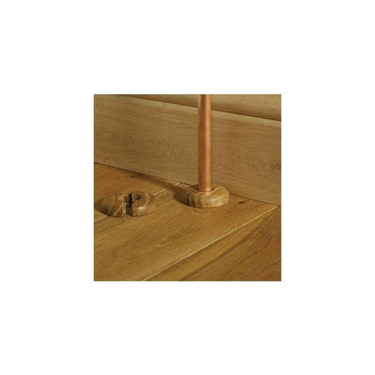 WOODPECKER SOLID WOOD PIPE 15mm COVERS (2) NATURAL RUSTIC OAK 55-SPO-150