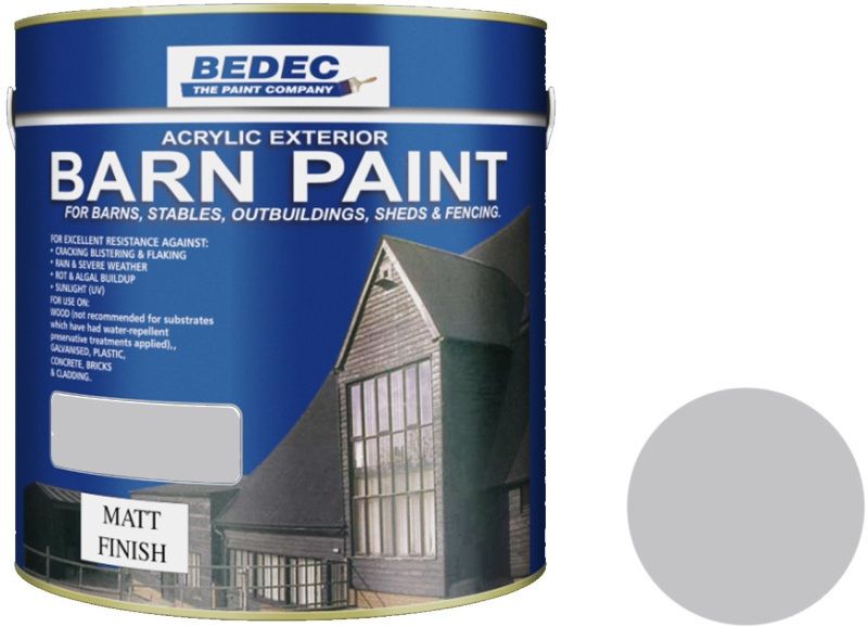 BEDEC MATT BARN PAINT 2.5l LIGHT GREY BEDE2ANB001/40