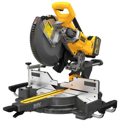 DEWALT DCS781X2-GB 54V XR FLEXVOLT 305mm SLIDE MITRE SAW 2 X 9.0AH BATTERIES AND CHARGER