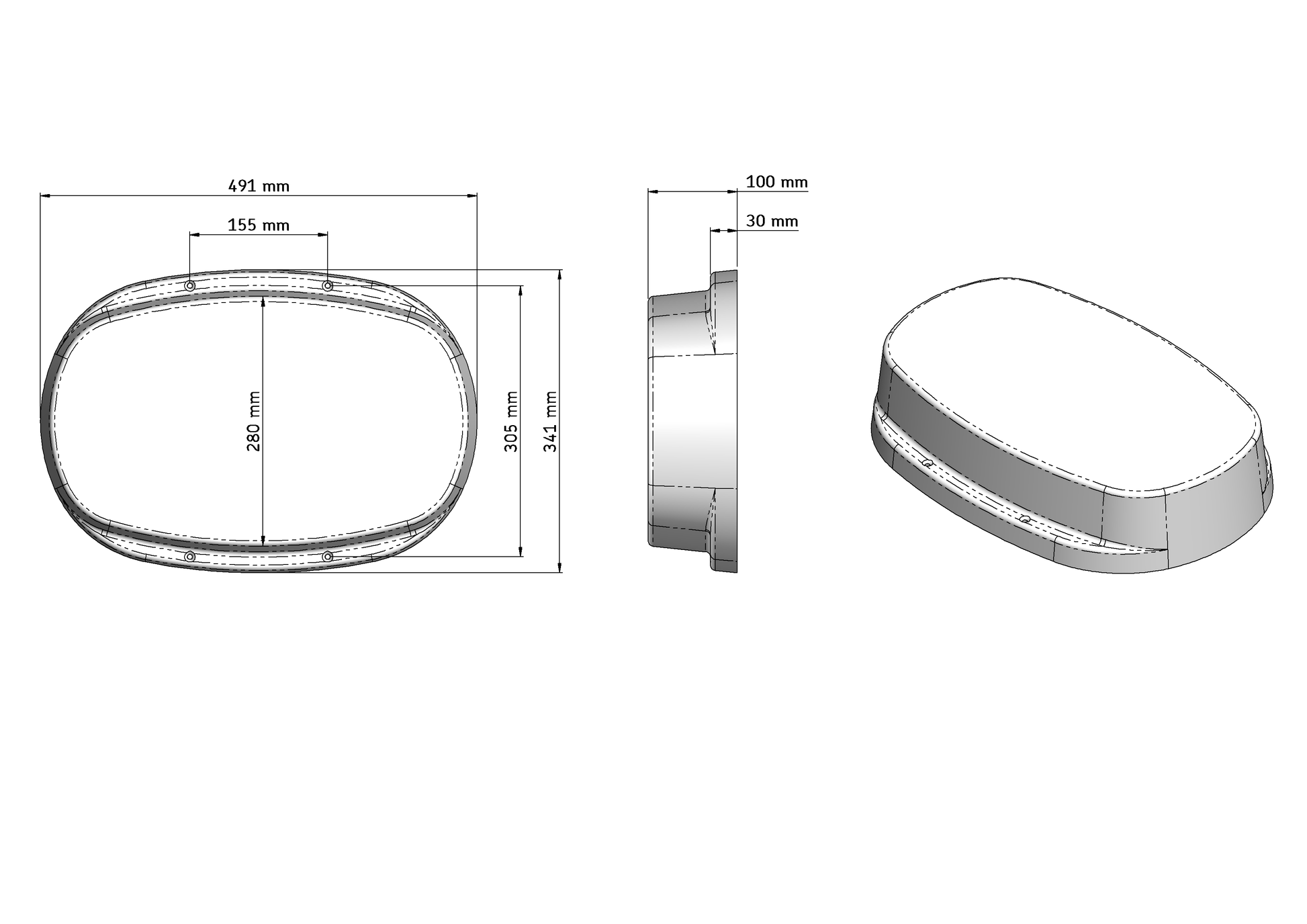 AKW 25043S TOILET PLINTH 100mm