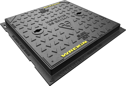 WREKIN (A289) 450 x 450 x 40mm D/IRON SOLID TOP COVER & FRAME B125 SAFESEAL DMS1B2/4545/K