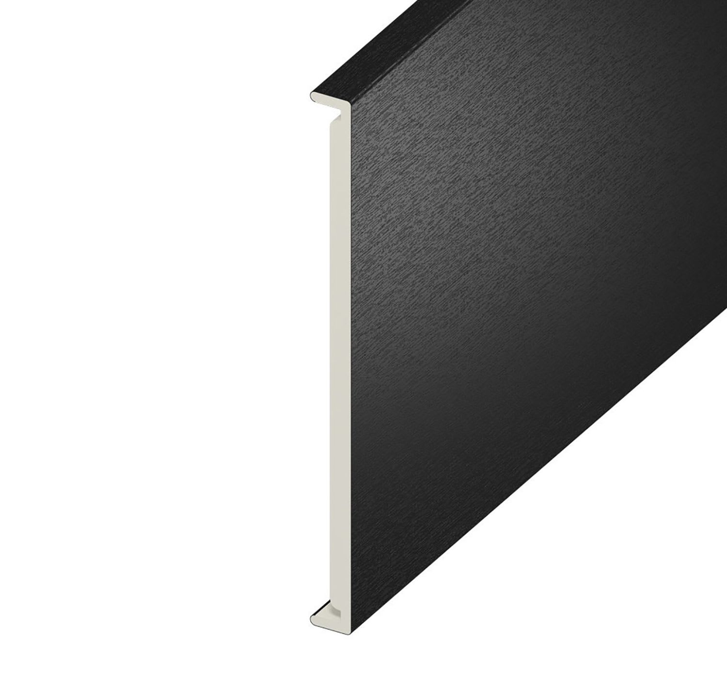 16mm Plain Black Ash Double Fascia Board 450mm x 5m
