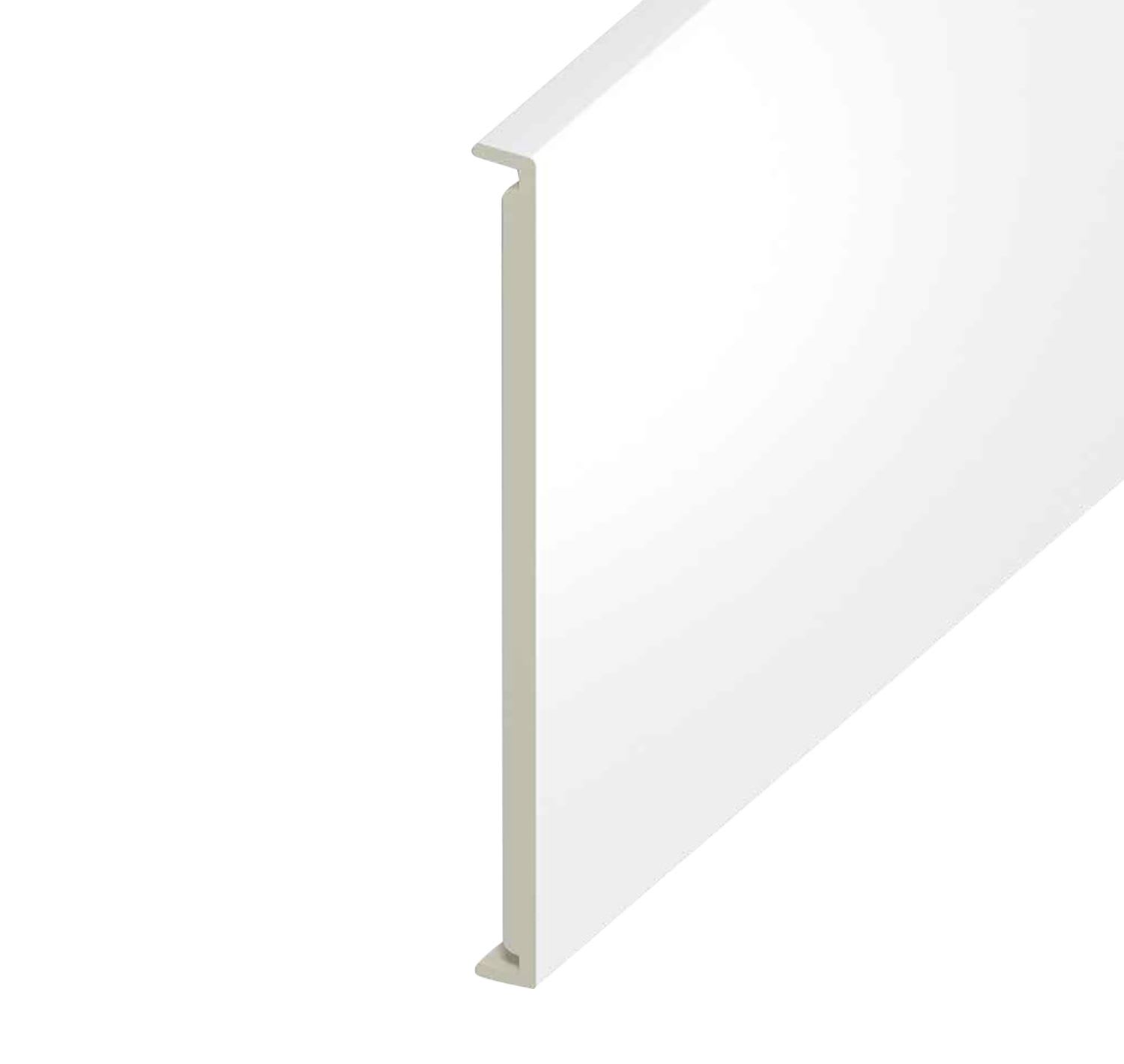 16mm Plain White Double Fascia Board 350mm x 5m