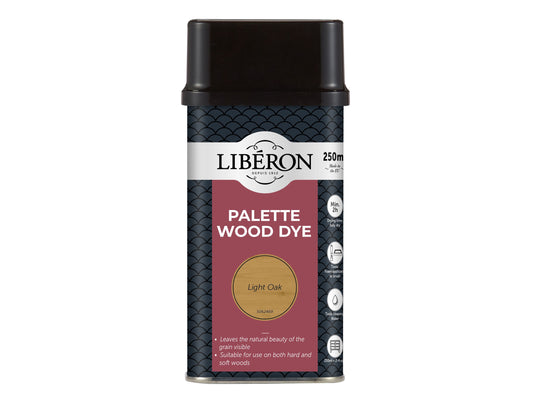 LIBERON WATER BASED PALETTE WOOD DYE 250ml LIGHT OAK LIBWDPLO250