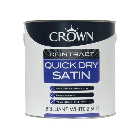CROWN CONTRACT QUICK DRY SATIN BRILLIANT WHITE 2.5l 5090760