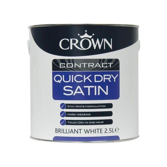CROWN CONTRACT QUICK DRY SATIN BRILLIANT WHITE 2.5l 5090760