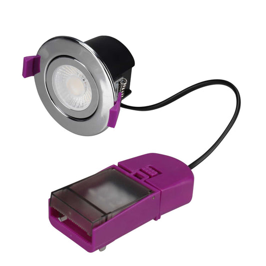 Knightsbridge SpektroLED 5W / 7W LED Colour Selectable Dimmable Tilt Downlight Polished Chrome