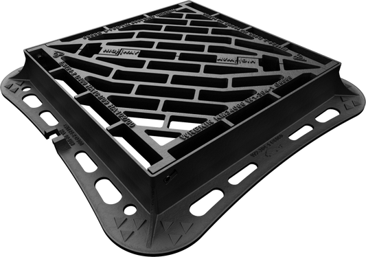 WREKIN (A394/A304) 600 x 600 x 100mm D/IRON A/TH DBL/TRI GRATE & FRAME D400 DGHT0D4/6060/KH4F