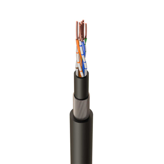 CAT5E UTP SWA Lsoh Cable Black (Cut Length Sold By The Metre)