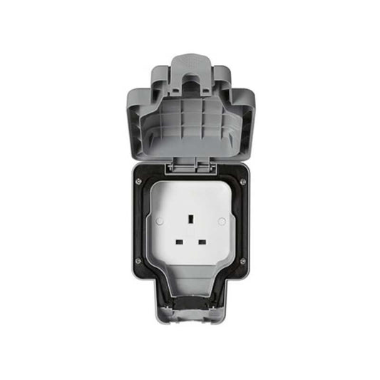 WEW 1-GANG UNSWITCHED SOCKET 13a GREY K56480GRY