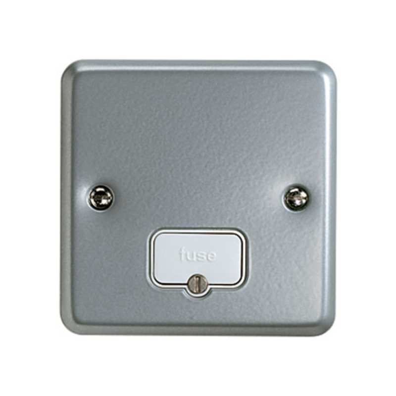 WEW DOUBLE POLE METAL CLAD UNSWITCHED FUSED SPUR 13a ALUMINIUM K954ALM