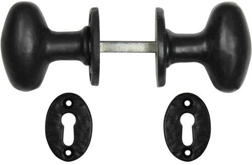 55mm 2" BLACK CAST OVAL KNOB SET LOOSE 271-0000BK
