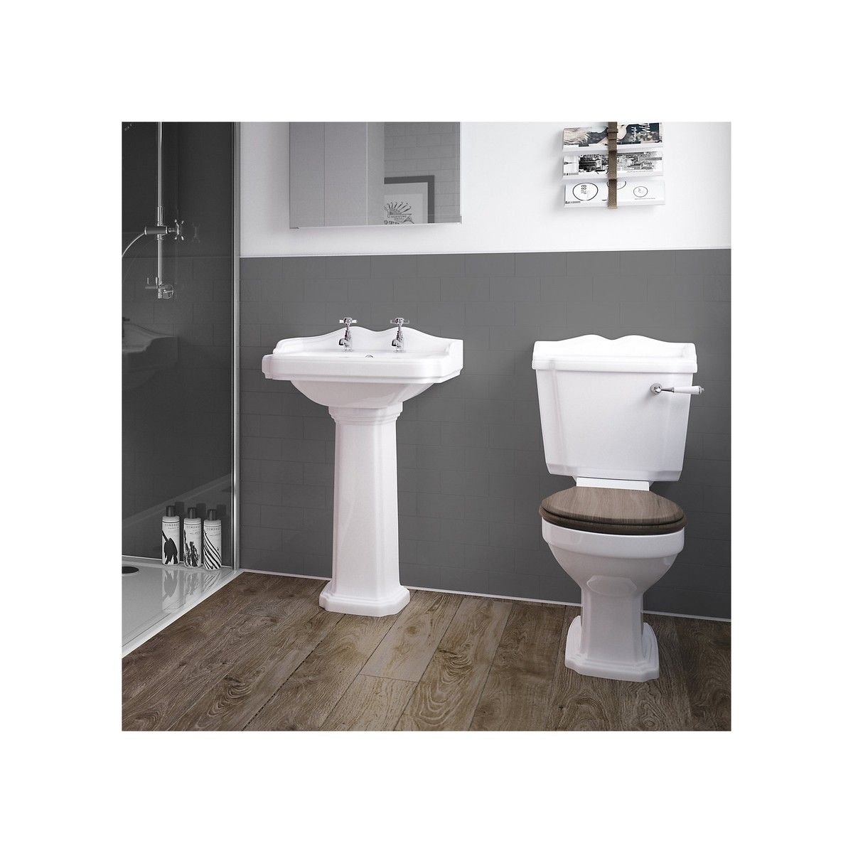 WETWALL SHOWER TILE 3 x 1220 x 2440mm GREY COMPOSITE COM-GGREY-HORIZ