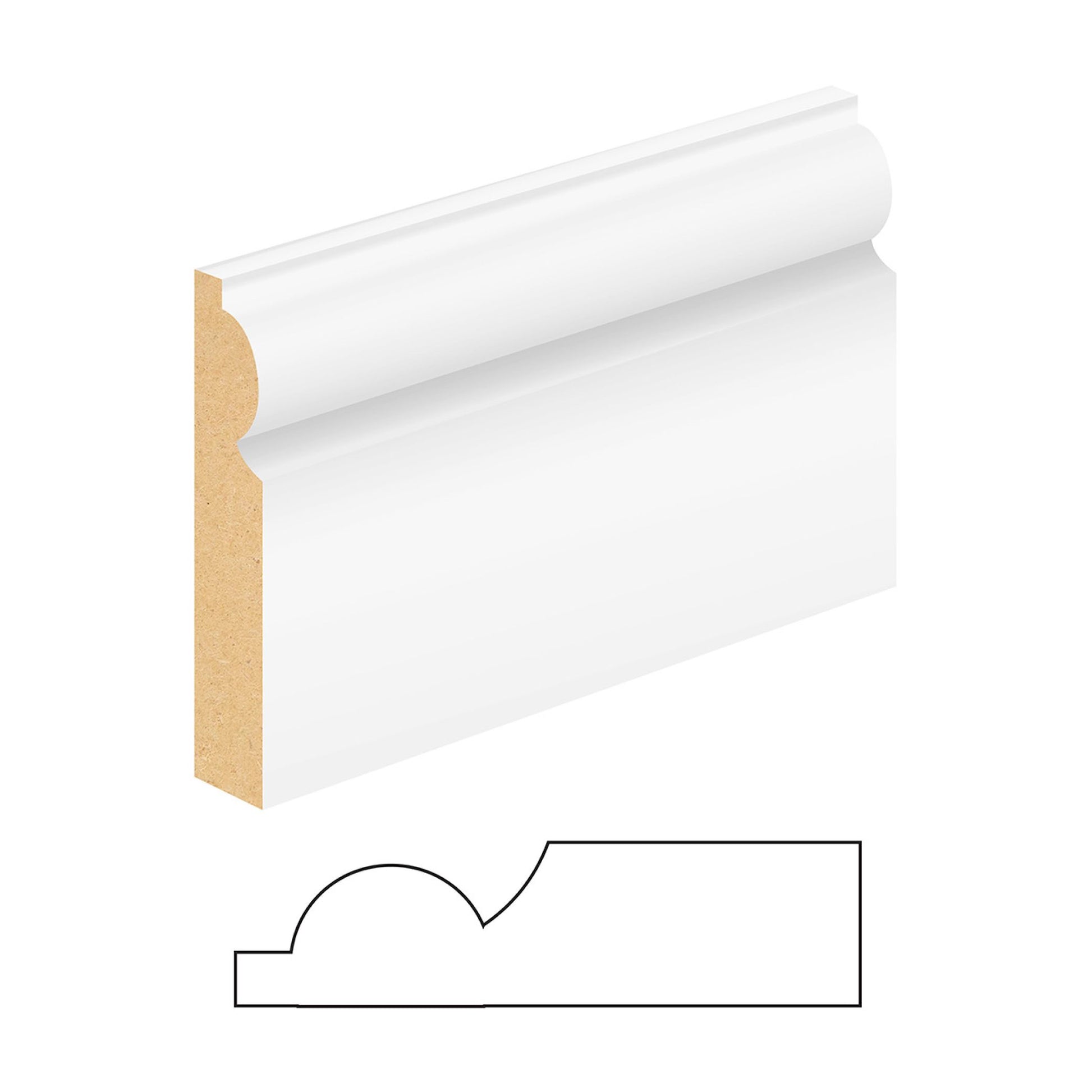 JDT 18 x 219mm SILKTRIM MDF TORUS PROFILE 10 SKIRTING PER MTR FSC