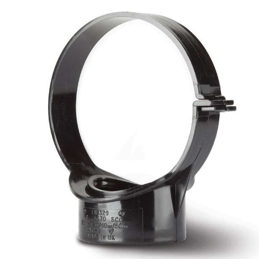 POLYPIPE STRAP BOSS OPEN SIDE FIX 110mm SG70 SG70B BLACK