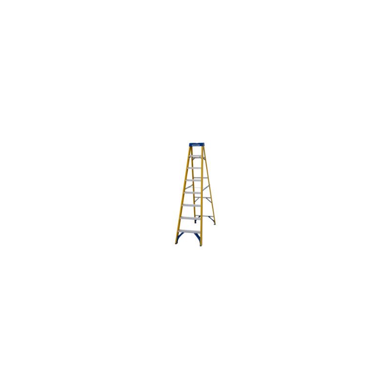 WERNER FIBREGLASS SWINGBACK STEPLADDER TRADE 8 TREAD 7160818