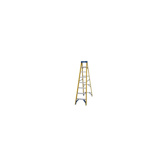 WERNER FIBREGLASS SWINGBACK STEPLADDER TRADE 8 TREAD 7160818