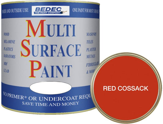 BEDEC SOFT GLOSS MULTI SURFACE PAINT 250ml RED COSSACK BEDE2KA1188/15