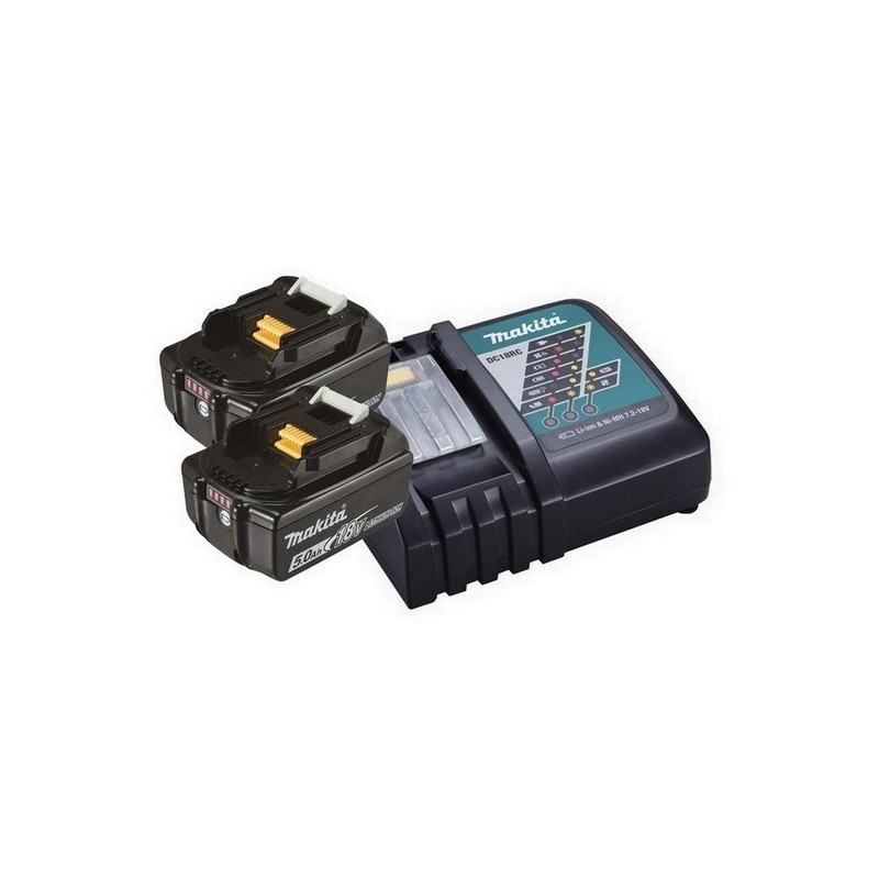 Makita -Dc18Rc 18V 5.0ah Battery Twin Pack With Dc18Rc Charger 240V | BL1850BX2