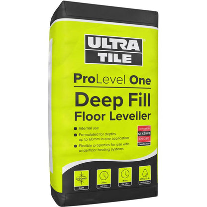INSTARMAC UTF PROLEVEL ONE DEEP FILL FLOOR LEVELLER 20kg YELLOW BAG UTFPROLEVELONE20