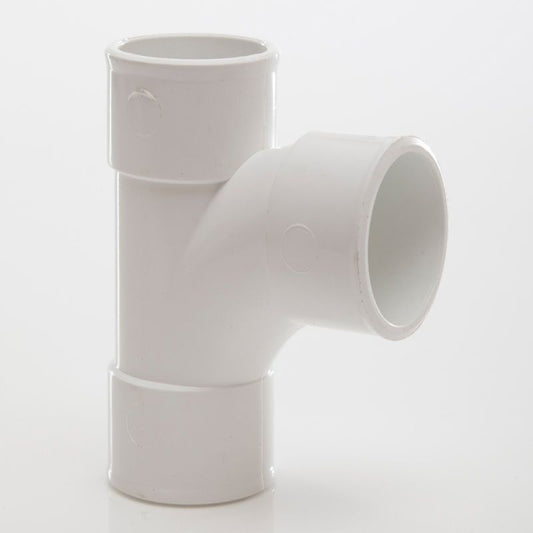 POLYPIPE MUPVC SWEPT TEE 32mm x 92.5deg MU116 MU116W WHITE