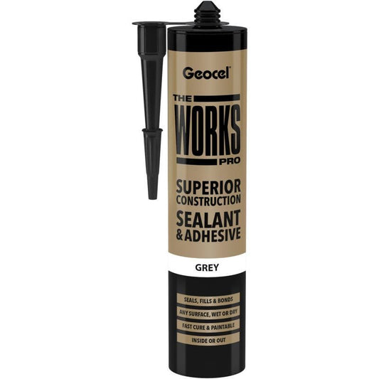 GEOCEL THE WORKS PRO ADHESIVE 290C GREY 6001243/C03