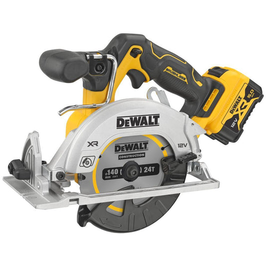 DeWalt 12V Brushless Circular Saw With 2 x 5.0ah Batteries & Charger | DCS512P2-GB