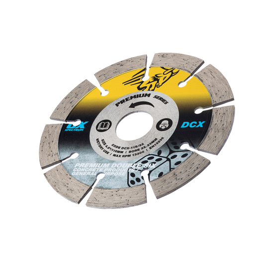 SPECTRUM DCX115/22 DOUBLE SIX PLUS GENERAL PURPOSE DIAMOND BLADE 115MM