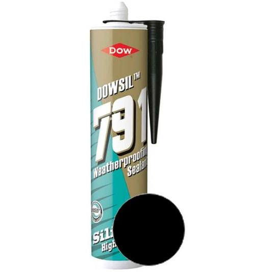 DOW 791 WEATHER PROOFING SILICONE SEALANT 310ml BLACK 791B 4024907